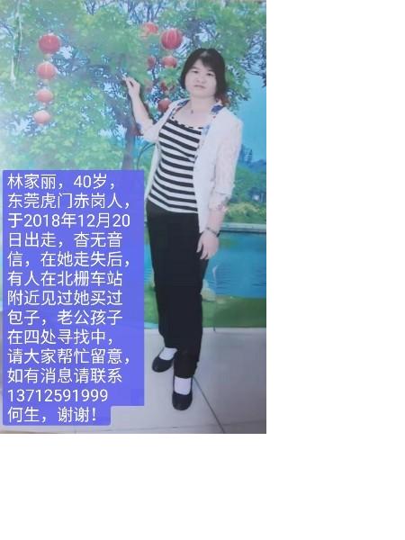 失踪人员林家丽照片，让爱回家