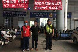 第4969个成功案例(安徽淮南孔某奇回家）