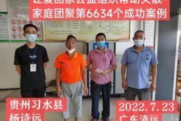 第6634个成功案例（贵州习水县杨某远回家）