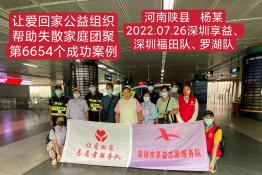 第6654个成功案例（河南省陕县杨某回家）