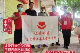 第6723个成功案例（四川省大竹县李某禄回家）