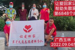 第6848个成功案例（广西省玉林市朱某龙回家）